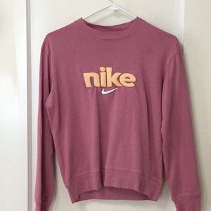 Pink Nike pull crew neck